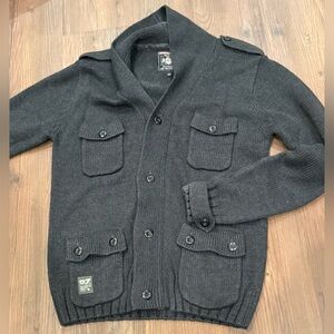 Point Zero Men's Dark Gray Zip-Up Sweater